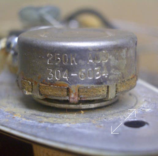 Poti-Code eines Ton-Reglers einer Fender Stratocaster von 1960