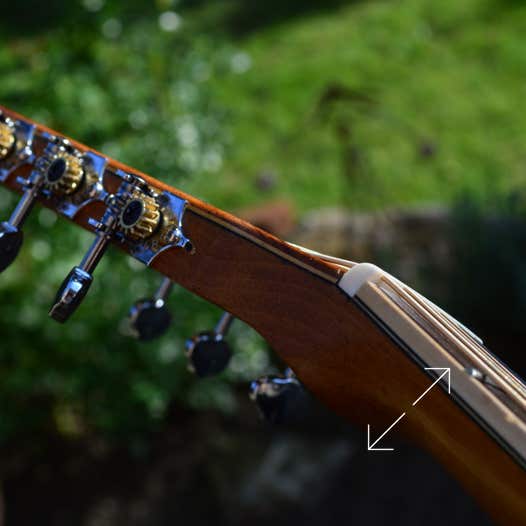 D12 Cutaway Sattel mit Griffbrett und Trennfurnieren