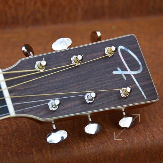 Kopfplatte Model 5 mit fritz Guitars Logo in Perlmutt